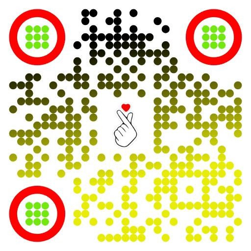 QR-Code mit Hand- und Herzlogo